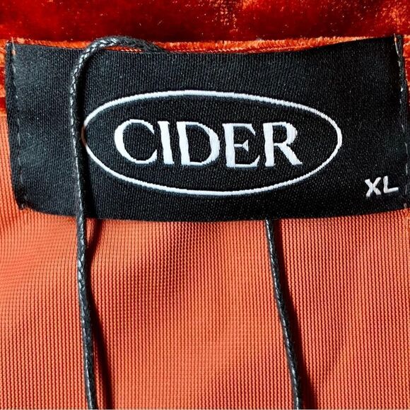 Cider Collared Velvet Long Sleeve Mini Dress in Rust/Gold Women’s XL - Picture 5 of 6